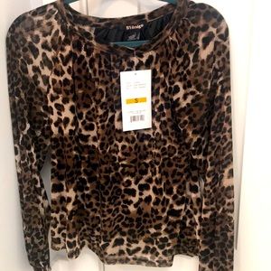 Animal print blouse, NWT